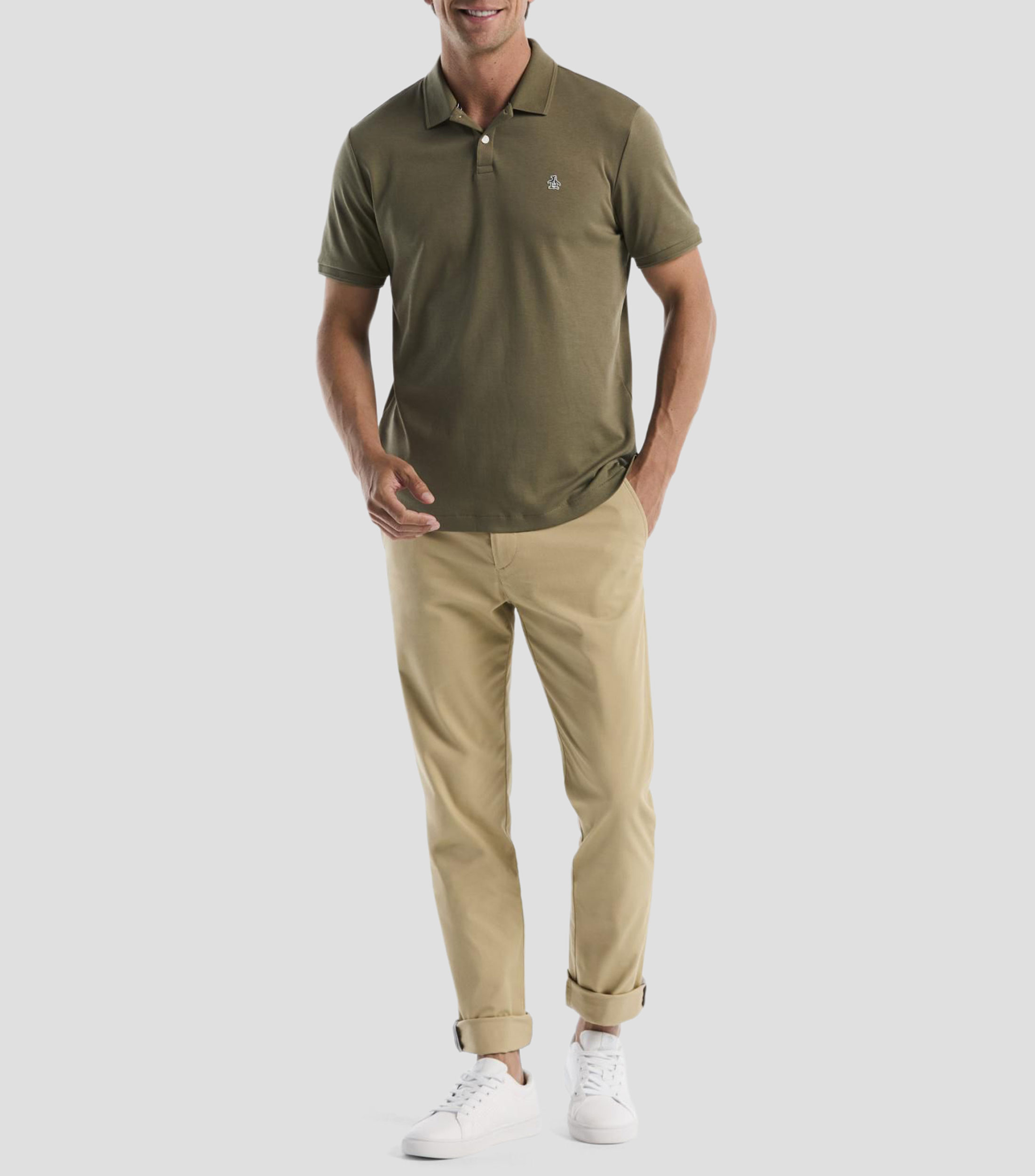 Playera tipo polo manga corta lisa Hombre